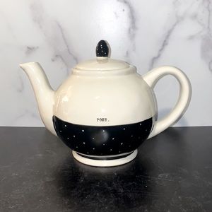 RAE DUNN POUR TYPEWRITER FONT TEAPOT - POLKA DOT COLLECTION